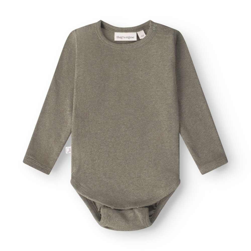 That's Mine Petra bodystocking - Green melange - 95% Organic cotton / 5% Elastane Buy Bodystockings||Undertøj||personale||Basics here.