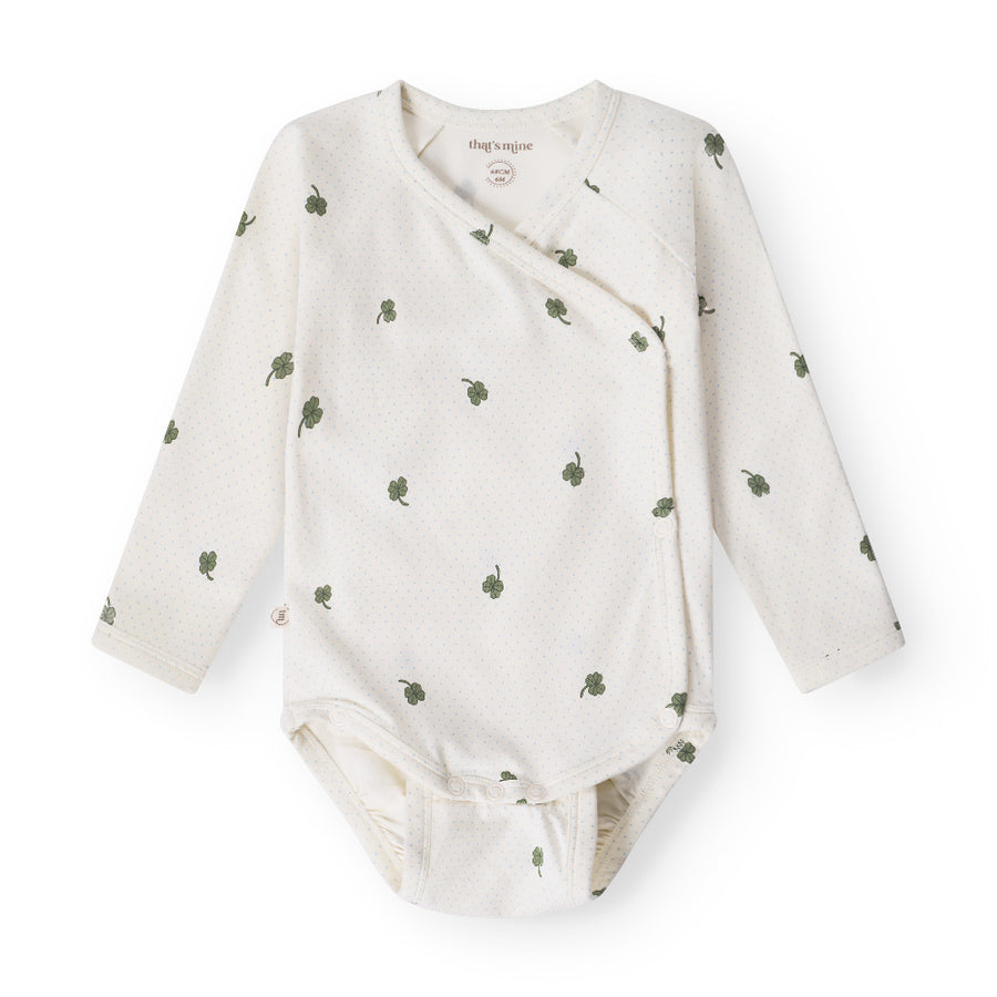 That's Mine Elimar slå-om bodystocking - Specks of luck - 48% Organic cotton / 47% Modal / 5% Elastane Buy Bodystockings||Undertøj||personale||Basics here.