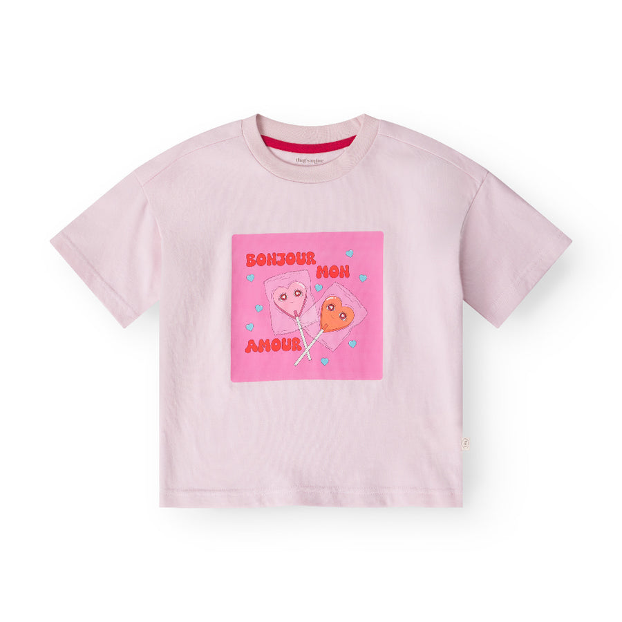 That's Mine Vilde oversized t-shirt - Bonjour mon amour - 100% organic cotton Buy T-shirts||Overdele||personale||Jersey here.