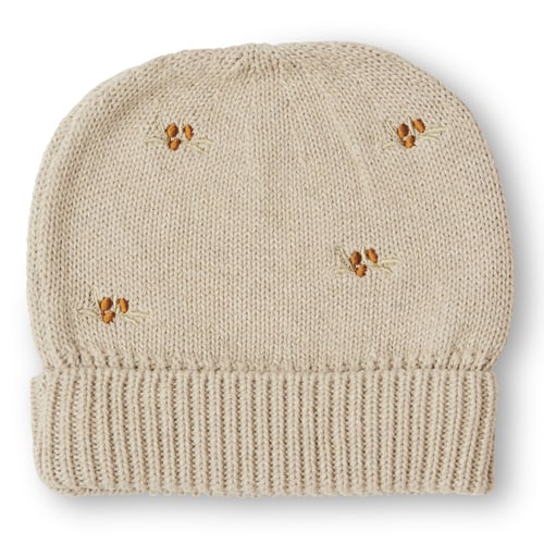 That's Mine Haricotte knitted beanie - Pistachio shell melange - 97% Organic cotton, 3% Elastan Buy Udsalg||Alle here.