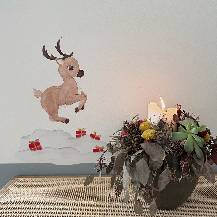 Wandtattoo Rudolph und Geschenke - Multi